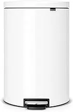 Brabantia FlatBack+ Silent Pedal Bin, 40 L - White