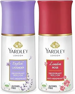 YARDLEY LONDON Roll On (English Lavender Roll On + London Rose Roll On), 50 ml X 2