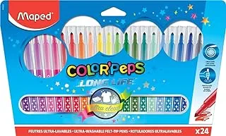 Maped Color'Peps Ultra Washable Felt/Fibre Tip Pens (18 Pack)