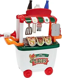 Playgo Gourmet Taco Cart - 3 Years & Above - Multi Color-4892401035141