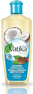 Vatika Naturals Coconut Hair Oil 300ml | Enriched With Castor, Henna & Vitamin A, E & F | Provides Hair Volume & Thickness | Strengthens Hair from the Roots | Free from Silicones, Sulphates & Parabens