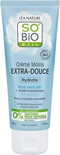 So Bio Etic Organic Aloe Vera Extra Mild Hand Cream, 75ml | Moisturising | Hyaluronic acid | For normal to sensitive skin.