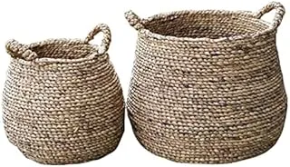 Dubai Garden Centre Round Braided Basket with Handle, Large