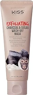 Kiss Exfoliating Charcoal & Sugar Wash-Off Face Mask 75Gm