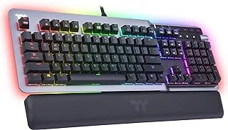 Thermaltake Argent K5 RGB Gaming Keyboard, Aluminum and Streamlined Titanium Design, 16.8 Million Color, Anti ghosting, Mechanical Switches Blue, GKB-KB5-BLSRUS-01