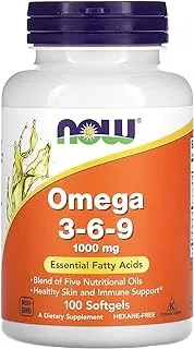 Now Foods Omega 3-6-9 فيتامين ، 1000 مجم 100 كبسولة هلامية