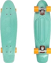 لوح تزلج Retrospec Quip Mini Cruiser مقاس 22.5 بوصة و27 بوصة مصنوع من البلاستيك الكلاسيكي الكلاسيكي مزود بـ ABEC 7 محامل وعجلات من البولي يوريثان ولوحة مدمجة ومقبض وسطح وافل مصبوب