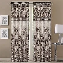 Queenzliving Grandeur Curtain, Door 7 feet- Pack of 2, Brown