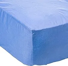 Luxury Fitted sheet 2Pcs Set - Cotton 200 Thread Count, Single Size, Blue