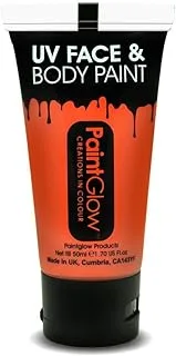 Paintglow Wax Based Uv Bright Neon Face And Body Paint 50 Ml, Orange