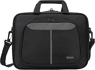 Targus Intellect Slim Slipcase Bag with Durable Water-Resistant Nylon, Two Large Exterior Pockets, Removable Shoulder Strap, Protective Sleeve for 12.1-Inch Laptop and Tablet, Black (TBT248US)