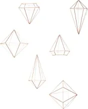 Umbra Prisma Geometric Sculptures, Decorate Your Wall with Modern Metallic Wire Shapes, Table top, Ceiling Décor, Set of 6, Copper for Kitchen