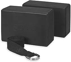 Gaiam Essentials Yoga Block 2 Pack & Yoga Strap Set