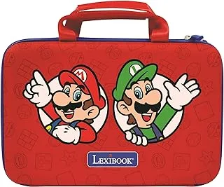 Lexibook Lexibook, Nintendo Super Mario Tablet and Console protective carrying case for children - kids transportation case, Blue/Red, MFA50NI