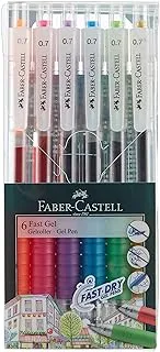 Faber-Castell Air Gel 0.7mm محفظة من 6 قطع ألوان متنوعة