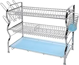 Royalford RF2569 3-Layer Wall Hanging Dish Rack, 665x260x477 MM