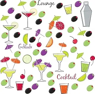 Roommates Martini Lounge Peel & Stick Wall Decal, Multi-Colour, Rmk1262Scs