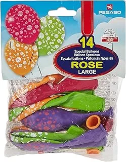 Pegso Wedding Rose Printed Balloon, Multi Color