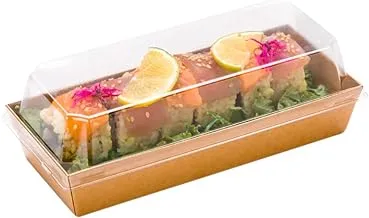 Restaurantware Rwa0477C Vision Clear Plastic Lid - Fits Large SUShi Container - 100Ct Box