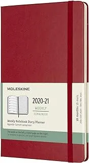 Moleskine 18 Month 2020-2021 Weekly Planner, Hard Cover, Large (12.7 cm X 21 cm) Red