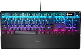 SteelSeries Apex 5 - Hybrid Mechanical Gaming Keyboard - Per-Key RGB Illumination - Oled Smart display - American (QWERTY) Layout PC - Black