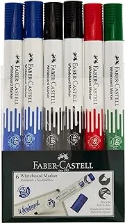 Faber-Castellwhiteboard Marker Chisel Wallet Of 6Pc, Assorted, 253950