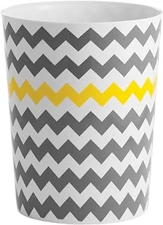 Idesign Chevron Waste Can, Gray/Yellow, 8