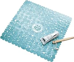 Idesign Pebblz Suction Non-Slip Square Bath Mat for Shower، Bath، Stall، 22 