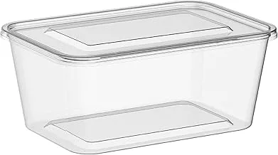 Cosmoplast 1000 ml Pack of 10 Clear Microwave Containers with Clear Lids, IFCMMWCLT100S01TP