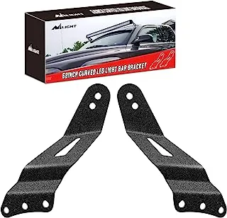 Nilight 90031B 2PCS 52” Curved LED Light Bar Bracket at Upper Windshield Roof Cab for 99-06 Chevy Silverado Suburban Avalanche Tahoe & GMC Yukon Sierra, 2 Years Warranty