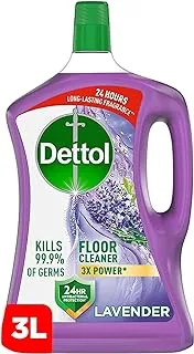 Dettol Antibacterial Power Floor Cleaner (Kills 99.9% of Germs), Lavender Fragrance, Can Be Paired With Vacuum Cleaner For Cleaner And Shinier Floors, 3L