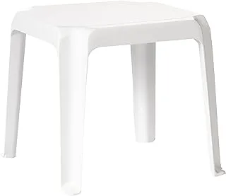 Cosmoplast Plastic Low Square Table, White