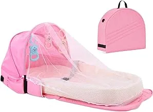 Sunbaby Multi- Portable Baby Bed With Mosquito Net-Pink, Piece Of 1