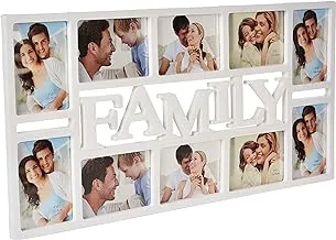 Feelings - Photo Collage Frame Family 10 Image Frame Size - White|Wall Mount and Stand | Picture Display for Wall Hanging | Shelf | Mantle | Gifting & Home Décor