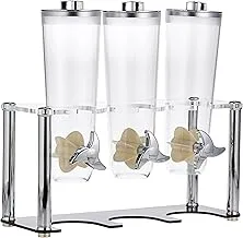 Zicco Cereal Cornflakes Dispenser With 3X2 Liter Containers On Stand, Silver/ Clear, Zcp 774