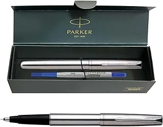 Parker Frontier Stainless Steel Roller Ball Pen (Blue), 1 Count(Pack of 1) (9000020636)