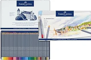 Faber-Castell Gold Faber Aqua Water Colour Pencil 36 Color In A Flat Metal Tin, ASSORTED, F114236