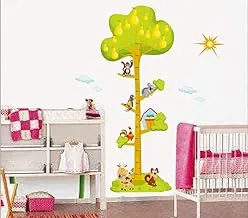 StickieArt Animals on the Tree Growth Chart Wall Stickers, Home Decoration DIY Removable Decals for Living Room Bedroom, Medium, 50 x 70 cm, STA-131