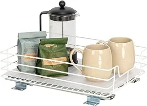 Household Essentials 1215-1 Glidez 1-Tier Sliding Organizer | Pull Out Pantry Shelf | White | 12 Inches Wide