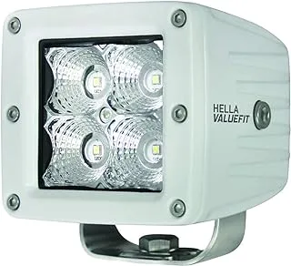 HELLA 357204041 ValueFit White Cube Driving Light (Flood Beam, Off Road, 4LED)