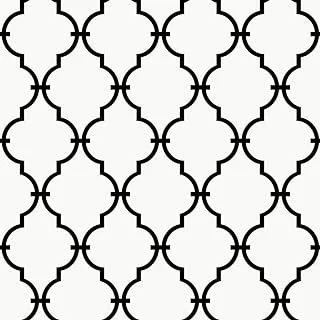 Roommates Rmk9018Wp Black Modern Trellis Peel And Stick Wallpaper