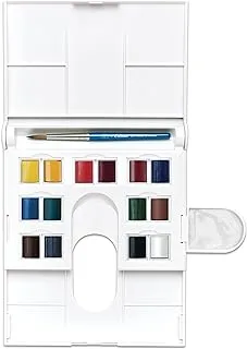 Winsor & Newton Cotman Water Colour Paint Compact Set with Half Pans, Set Of 15