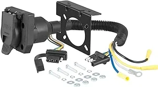 Curt 57672 Dual-Output 4-Way Flat Vehicle-Side To 7-Way Rv Blade Trailer Wiring Adapter