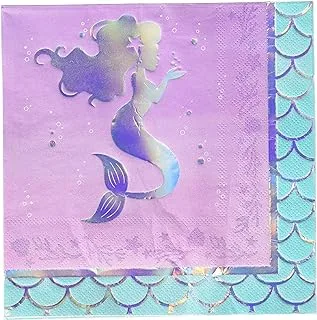 Creative Converting Mermaid Shine L-Napkins 16 Pieces