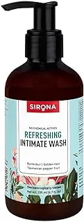 Sirona Natural Refreshing Intimate Wash - 6.7 Fl Oz | No Chemical, No Irritation, pH Balanced Femine Wash, Helps to Reduce Odor and Itching (200 ml)