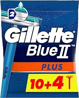 Gillette Blue Ii PlUS Men's Disposable Razors, 14 Count