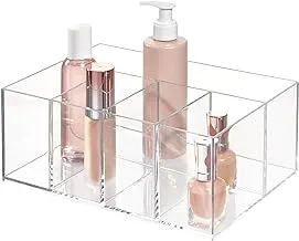 Idesign Interdesign Organizer For Vanity Cabinet To Hold Makeup Beauty Products Hair Accessories – 5 Compartments, Clear Clarity Cosmetic, 5 Section