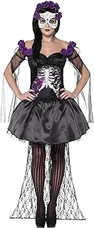 Smiffys Adult Women Day Of The Dead Senorita Costume, Printed Top, Skirt, Rose Headband And Latex Mask, Day Of The Dead, Halloween, Size: M, 43737