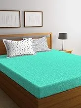 Portico Hashtag Flat King Bedsheet Set Printed, Green, 224X274Cm, 8045282