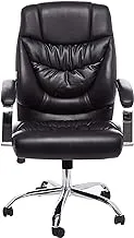 Mahmayi Cathy Executive PU Low Back Modern Swivel Chair, Comfortable Work Chair for Home Office Reception Seating, Black, XIL111MLBBLKPU